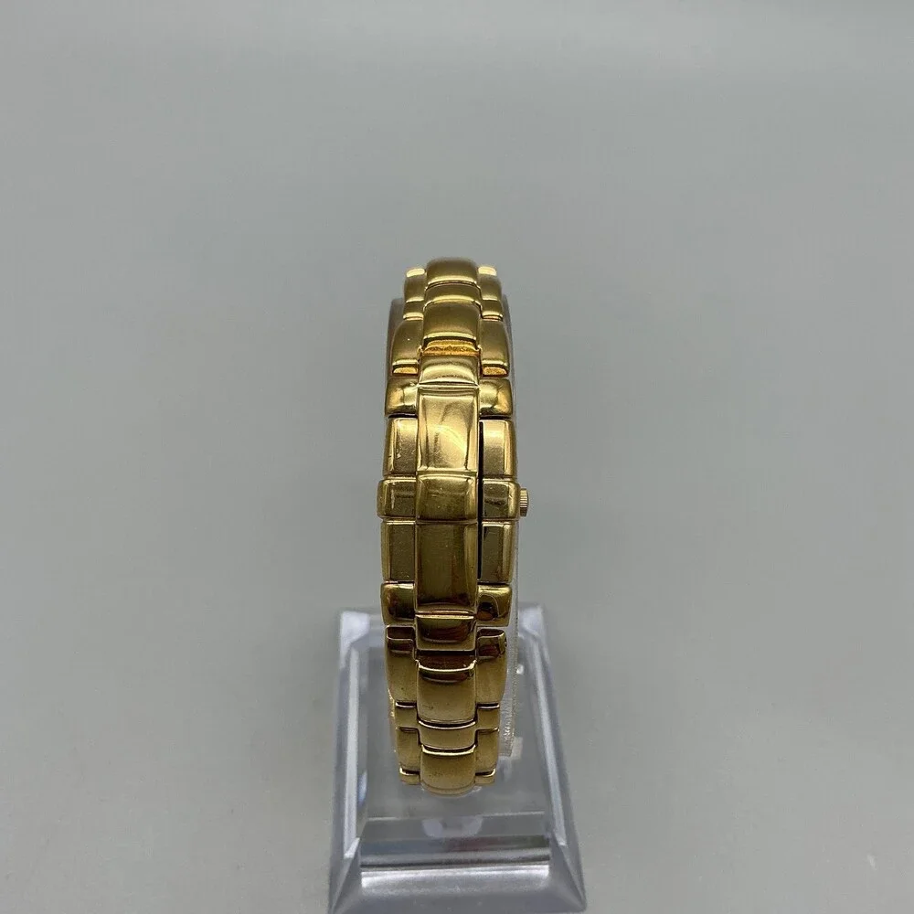 Vintage Citizen Women Watch 14mm Black Dial Gold Tone Hidden Dial New Battery 7